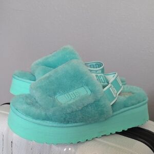 Ugg Slingback Shearling Sandals Womens Size 8 Light Blue